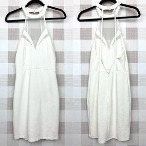 Lulus Deep V Neck Halter Dress Sz Large Ivory